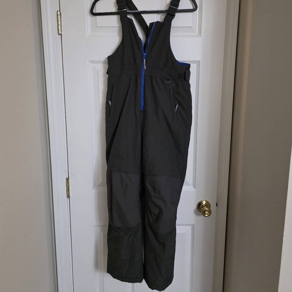 Amazon Essentials Kids Black Overalls with Blue Accents Size 10